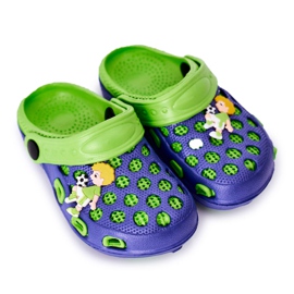 Kinder Hausschuhe aus Schaumstoff Crocs Marineblau-Grün Jupiter navy blau
