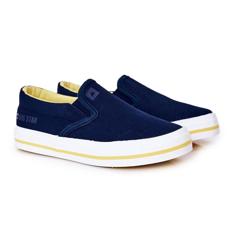 Kinder Slip-On Big Star HH374011 Marineblau Slip-On Sneakers