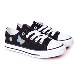 EVE Schwarze Fairytales Kindersneaker mit Schmetterlingen