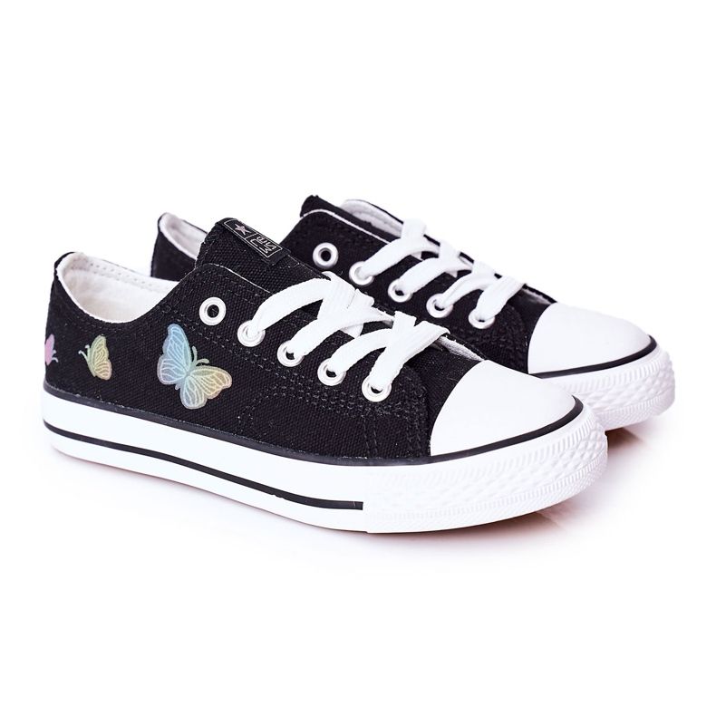 EVE Schwarze Fairytales Kindersneaker mit Schmetterlingen