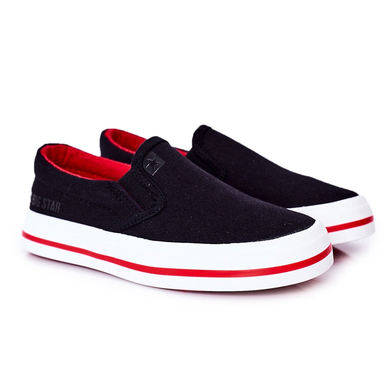 Kinder Slip-On Big Star HH374013 Schwarze Slip-On Sneakers