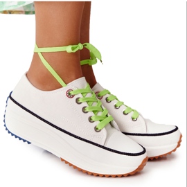 NEWS Sneakers für Damen auf der Plattform White Electric Love weiß grün