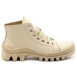 Polbut Leder Damenstiefel D1 beige