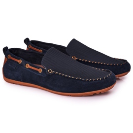 Wildleder Casual Loafer GOE HH1N4019 Marineblau braun