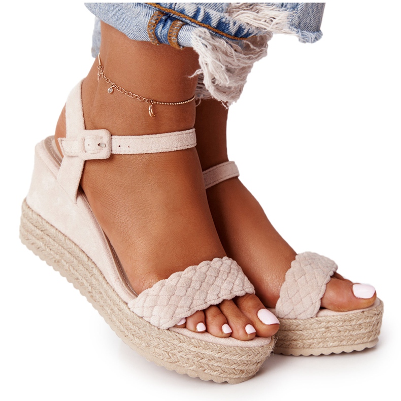 PS1 Beige Balearen Keilsandalen
