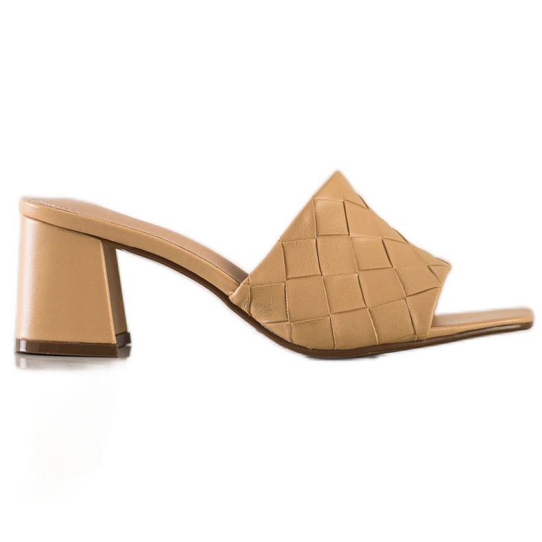 SHELOVET Gesteppte beige Flip-Flops