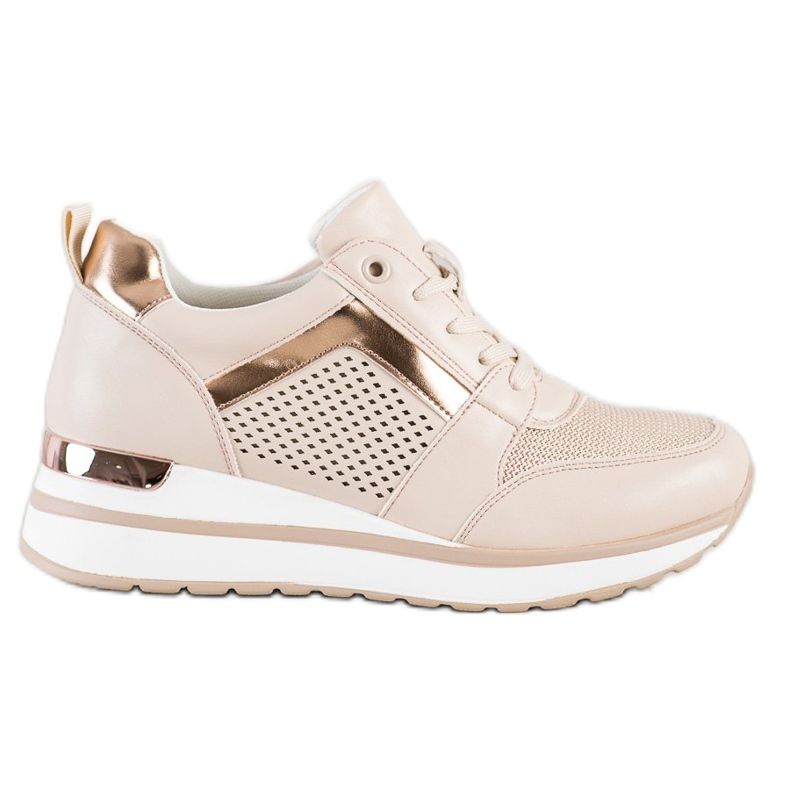 SHELOVET Stylische Sneaker mit Glitzer rosa