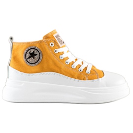 SHELOVET Hohe gelbe Turnschuhe