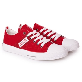 Herren Big Star HH174040 Rote Turnschuhe weiß