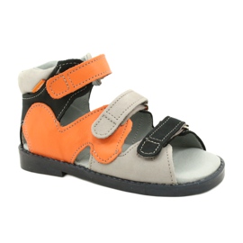 Mazurek Ledersandalen hohe präventive Jungen 291 Grauorange