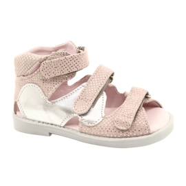 Hohe präventive Sandalen Mazurek 291, Rosa und Silber