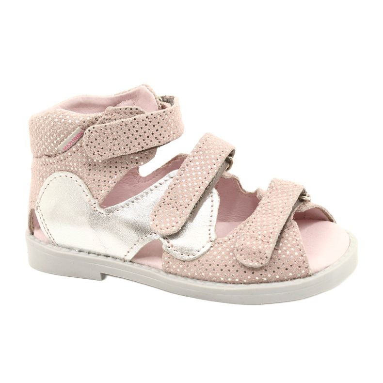Hohe präventive Sandalen Mazurek 291, Rosa und Silber
