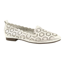 Silberne durchbrochene Ballerinas Filippo DP2039 SI grau