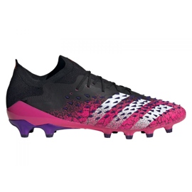 Adidas Predator Freak.1 Low Ag M FZ3751 Fußballschuhe schwarz, schwarz, pink schwarz