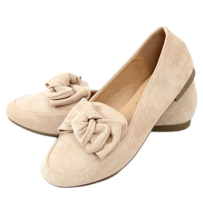 Slipper mit Schleife Beige 88-382 Beige