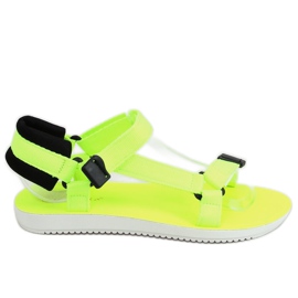 Gelbe Sportsandalen mit Klettverschluss N-67 Fluorescent Yellow