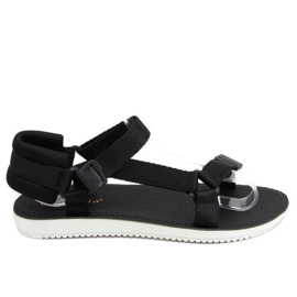 Schwarze N-67 Schwarze Sportsandalen mit Klettverschluss