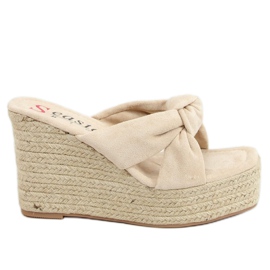 Beige XY14P Beige Espadrilles Wedges
