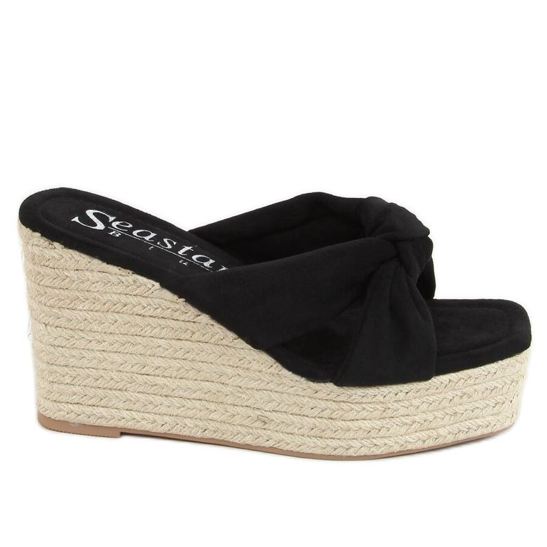 Schwarz XY14P Schwarze Espadrilles Wedges