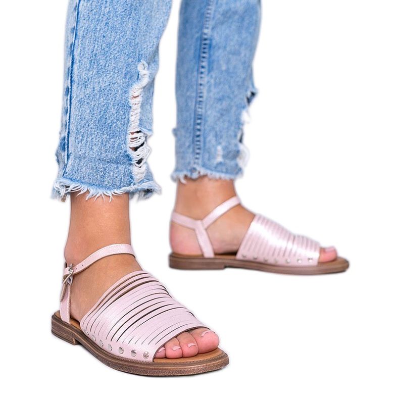 Rosa schimmernde Brown Sun Sandalen