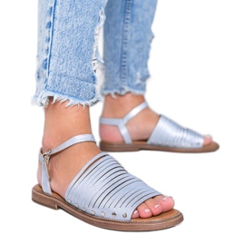 Brown Sun Shiny Blue Sandalen rosa