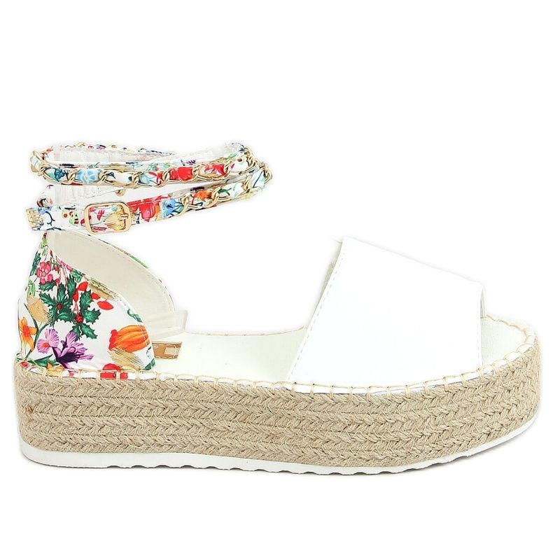 Weiße Espadrilles mit offener Spitze JH153P Weiß mehrfarbig