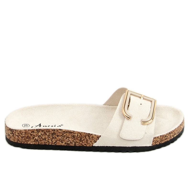 Beige Kork Hausschuhe N-111 Beige