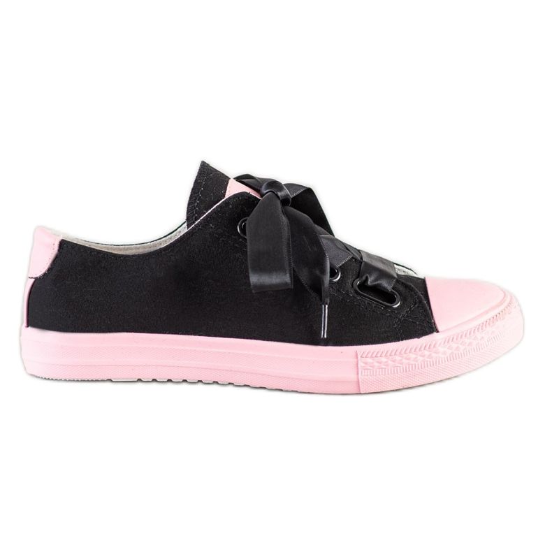 SHELOVET Stylische gebundene Sneakers schwarz