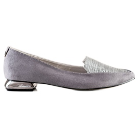 Goodin Modische Pumps in Spitz silber- grau
