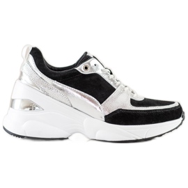 Filippo Sneakers aus Leder mit Keilabsatz schwarz