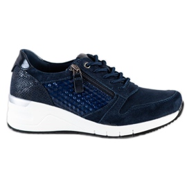 Filippo Marineblaue Ledersneaker