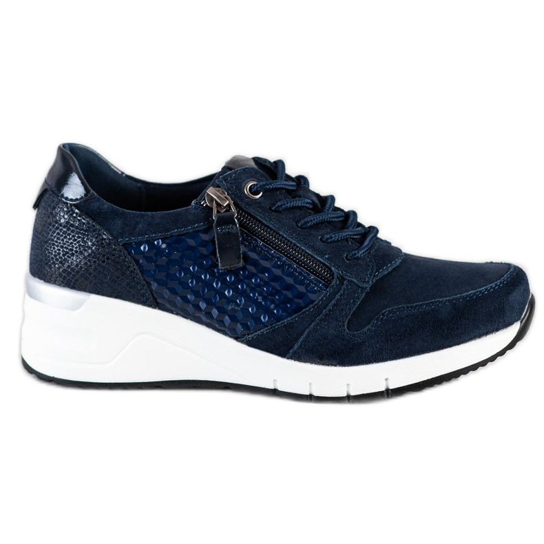 Filippo Marineblaue Ledersneaker navy blau