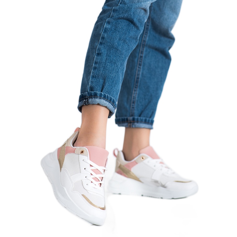 SHELOVET Stylische Sneaker mit Mesh weiß
