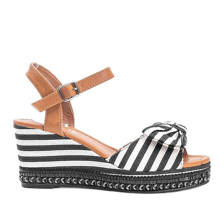 Schwarz-weiße Keilsandalen von Dulce