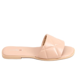 Gesteppte Hausschuhe in Beige und Rosa 5860 Pink