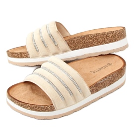 Beige Kork Hausschuhe LS018 Beige