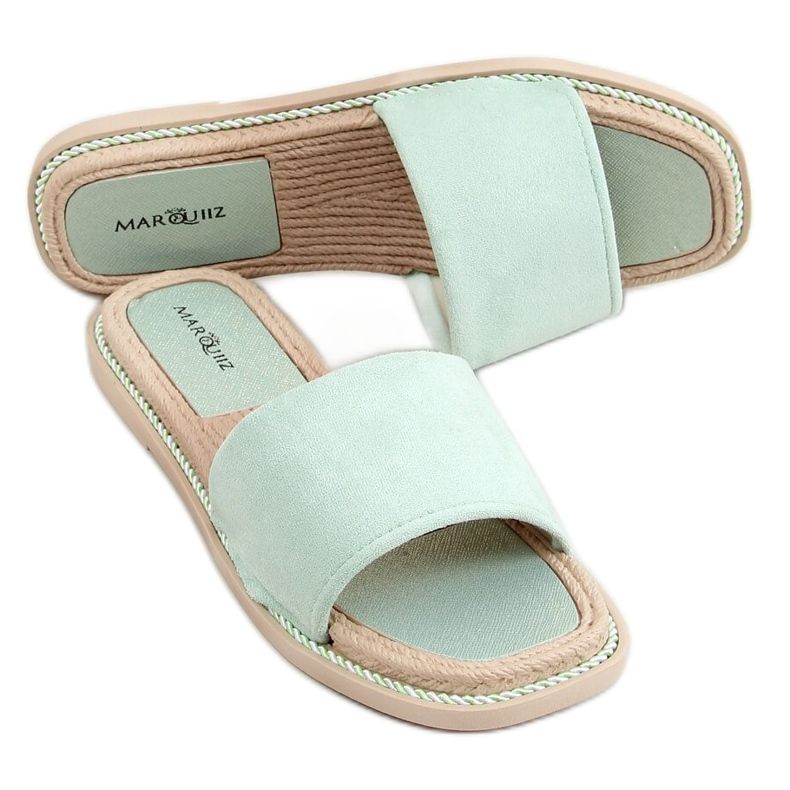 Damen Wildleder Mint Pantoffeln 1096 Grün