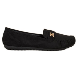 Fama Wildleder-Loafer mit Ornament schwarz