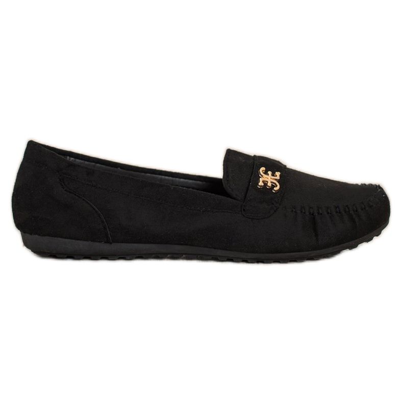 Fama Wildleder-Loafer mit Ornament schwarz