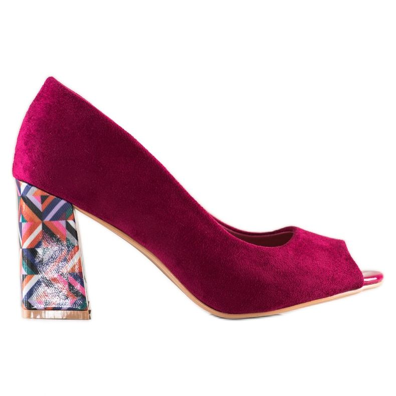 Sabatina Offene Pumps mit dekorativem Absatz rosa
