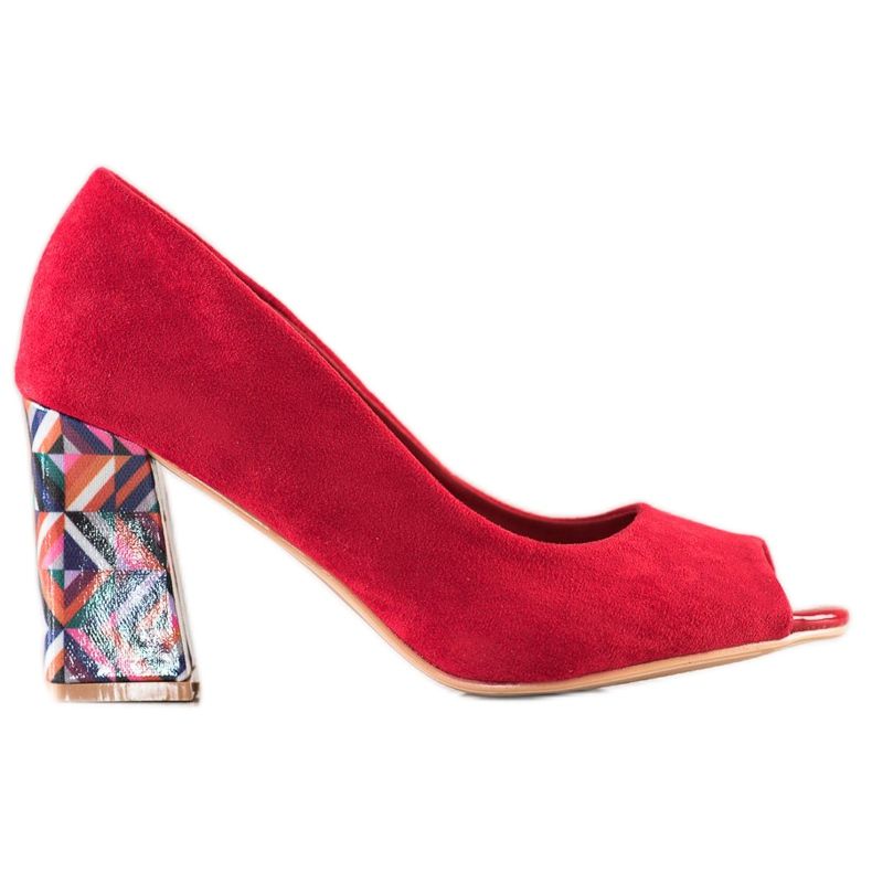 Sabatina Offene Pumps mit dekorativem Absatz rot