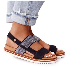 EVE Sandalen mit silberner Manschette Schwarz Almeria