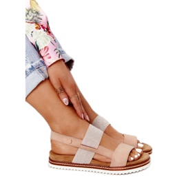 EVE Sandalen mit silbernen Bündchen Beige Almeria