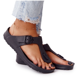 NEWS Damen Flip-Flops aus Gummi Schwarz Alma