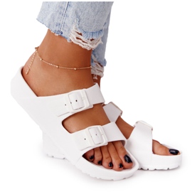 NEWS Weiße Stacy Gummi Hausschuhe für Damen