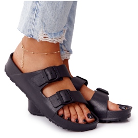 NEWS Schwarze Stacy Gummi Hausschuhe für Damen