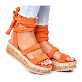 FS1 Damen Sandalen auf der Plattform Gebunden Orange La Favourite