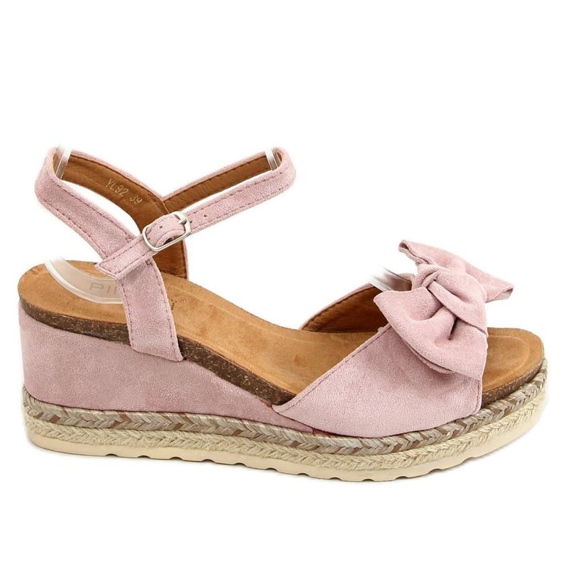 Espadrilles auf Keilabsatz mit Schleife pink YL92 Pink rosa