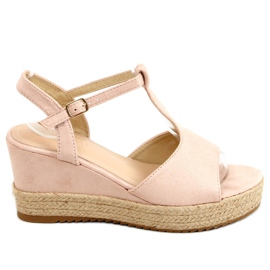 Pink Espadrilles auf Keilabsatz pink WX-08 Pink rosa