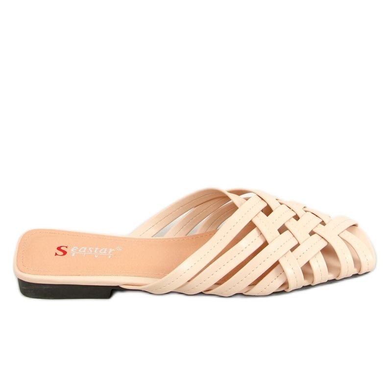 Beige geflochtene Hausschuhe für Damen TU170P Beige